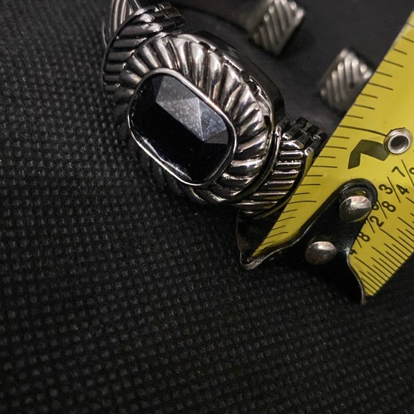 Vintage Ladies Bugle Boy Black & Silver tone Quartz Watch bangle bracelet - Picture 9 of 9